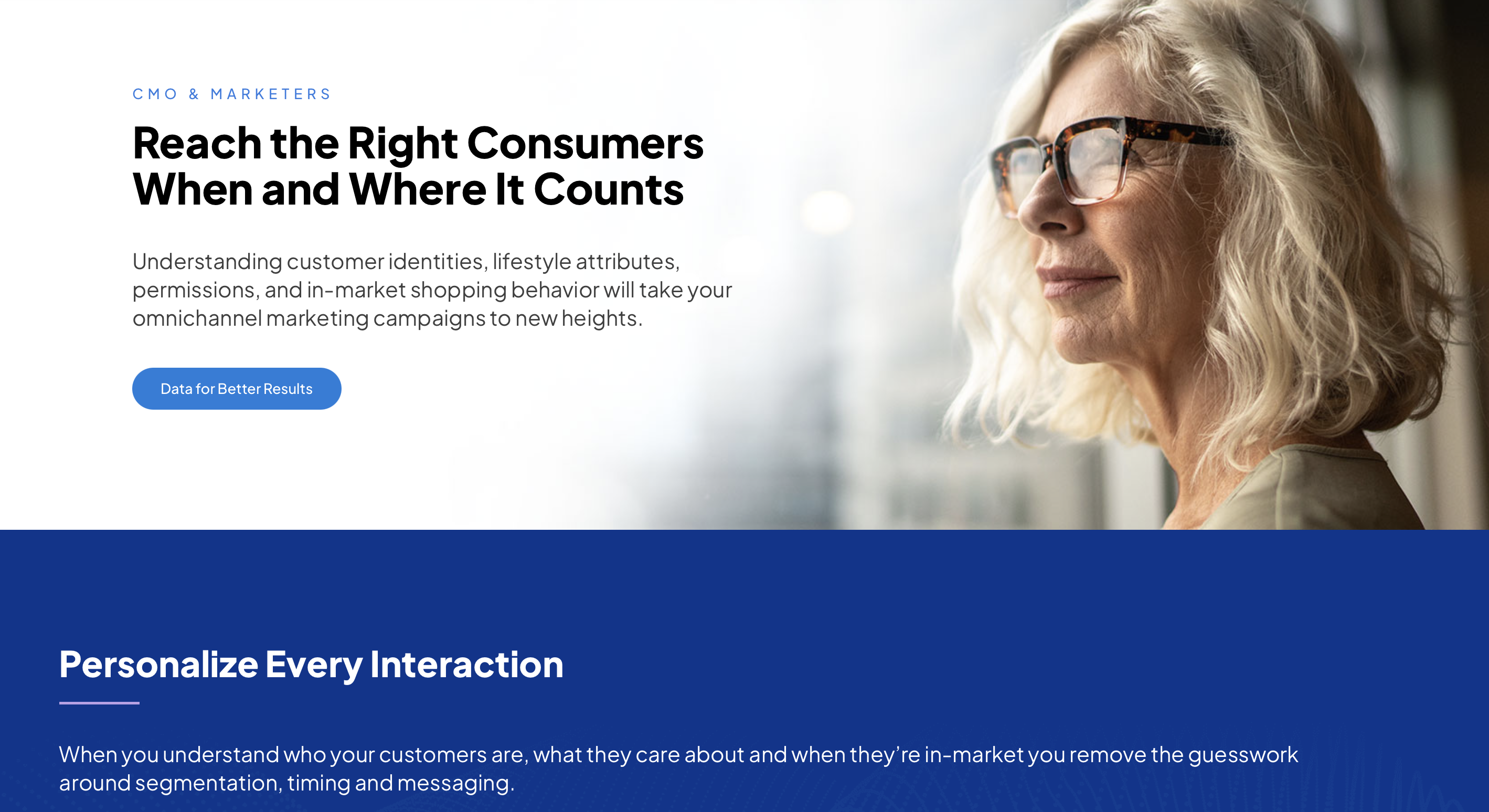VMS website CMO landing — Reach the Right Consumers